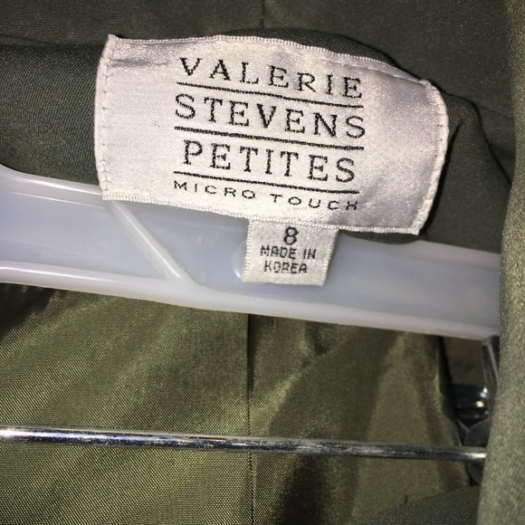 VALERIE STEVENS SUIT SKIRT JACKET GREEN SIZE 8 - Picture 4 of 7